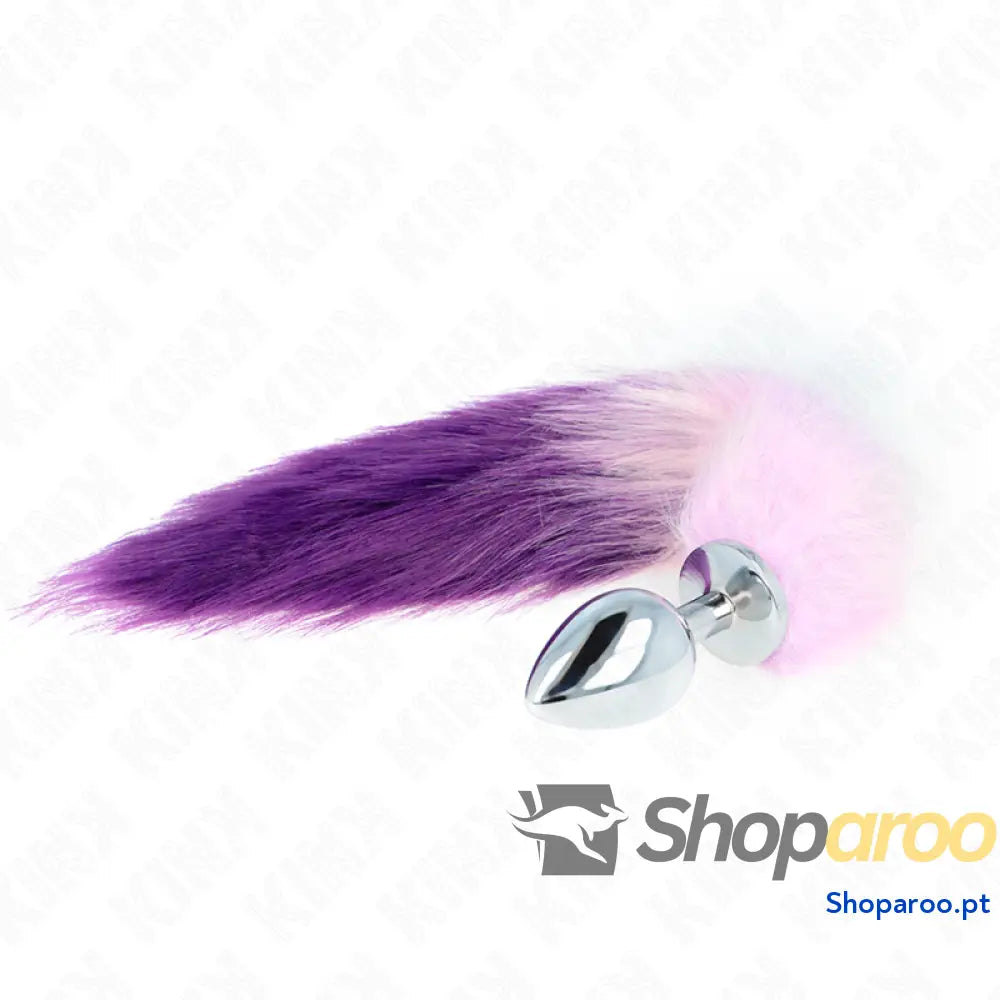 KINK - PLUG ANAL TAMANHO L 10 X 4 CM COM CAUDA SINTÉTICA 40 CM ROXO