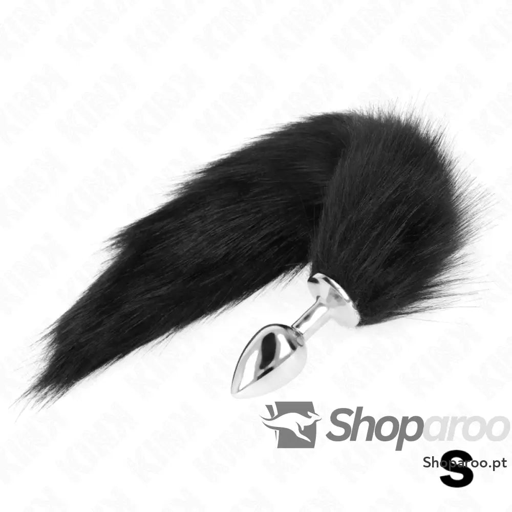 KINK - PLUG ANAL TAMANHO S 7 X 3 CM COM CAUDA SINTÉTICA 40 CM PRETO