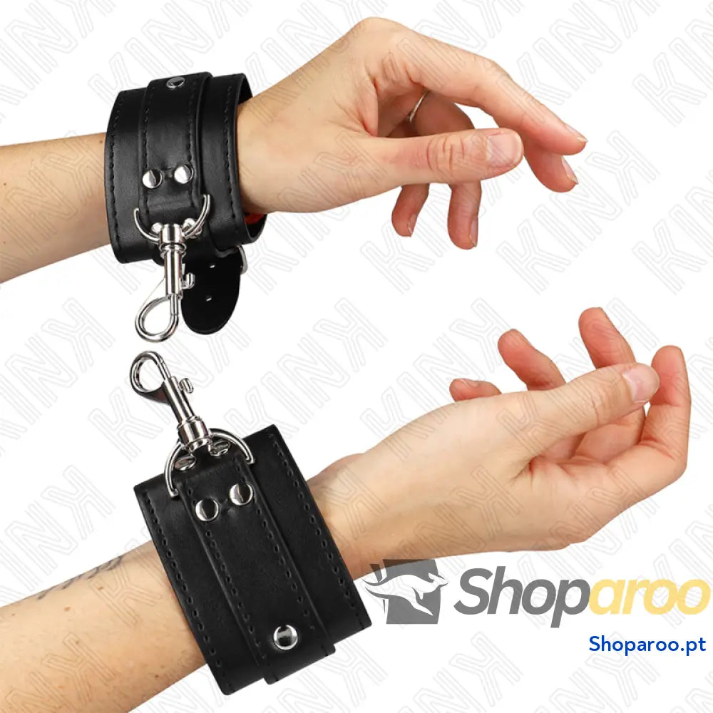 KINK - PROTEÇÕES DE PULSO DE MASMORRA COM BLOQUEIO PRETO AJUSTÁVEIS 21-28 CM X 5,5 CM