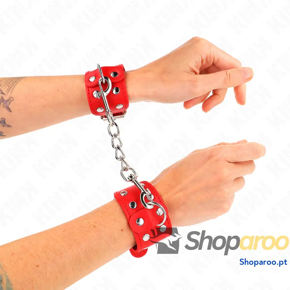KINK - PULSEIRAS COM LINHA DUPLA DE PREGOS AJUSTÁVEIS VERMELHO