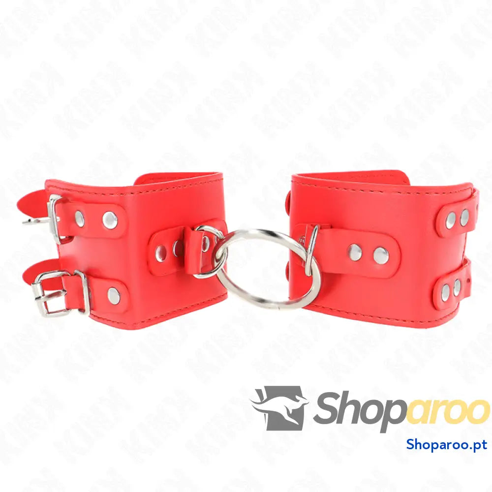 KINK - PULSO FIXO COM ANEL E PREGOS AJUSTÁVEIS VERMELHO 17-22 CM X 6,5