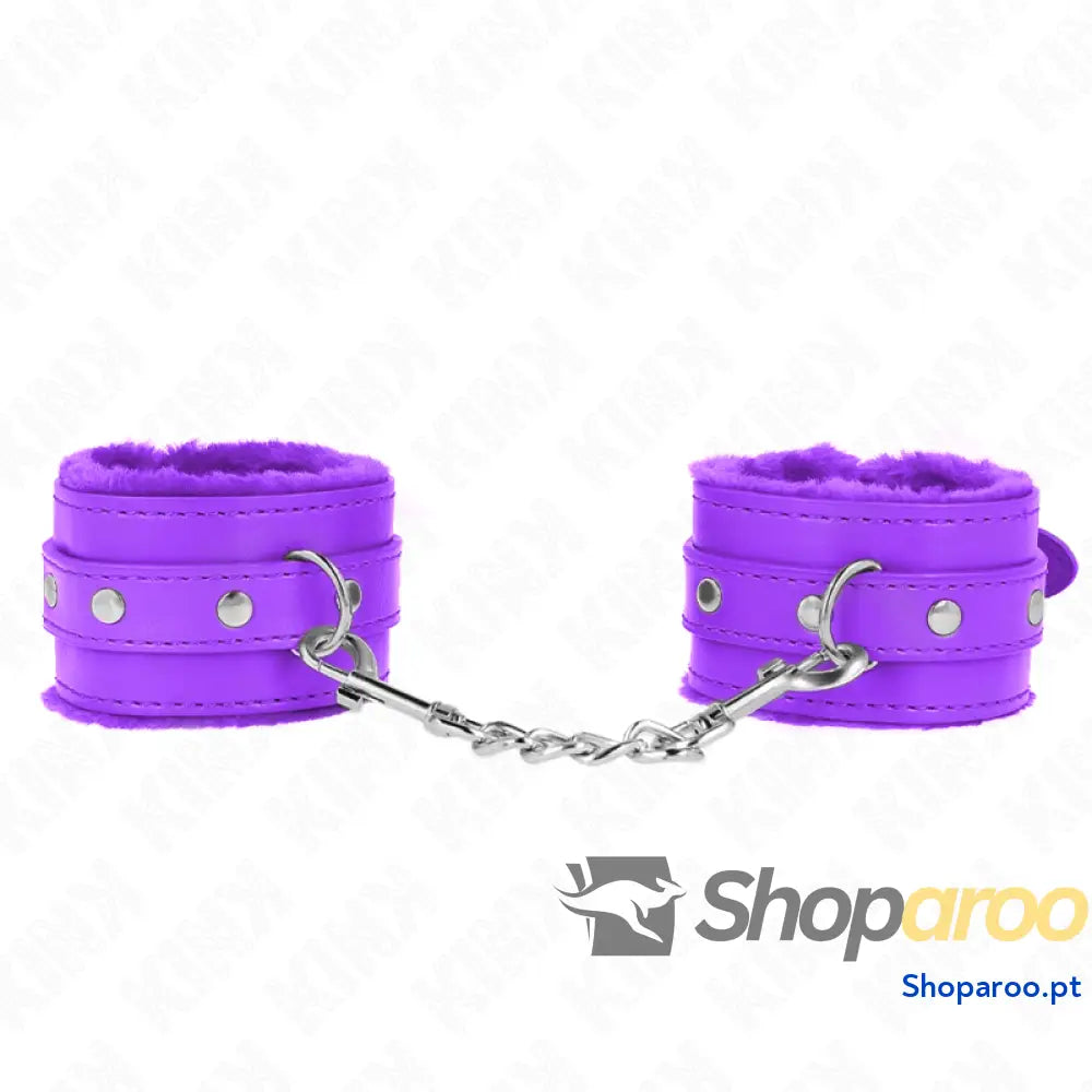 KINK - PULSO FORRO DE PELE PREMIUM ROXO COM CINTO ROXO AJUSTÁVEL 17-29 CM X 6 CM