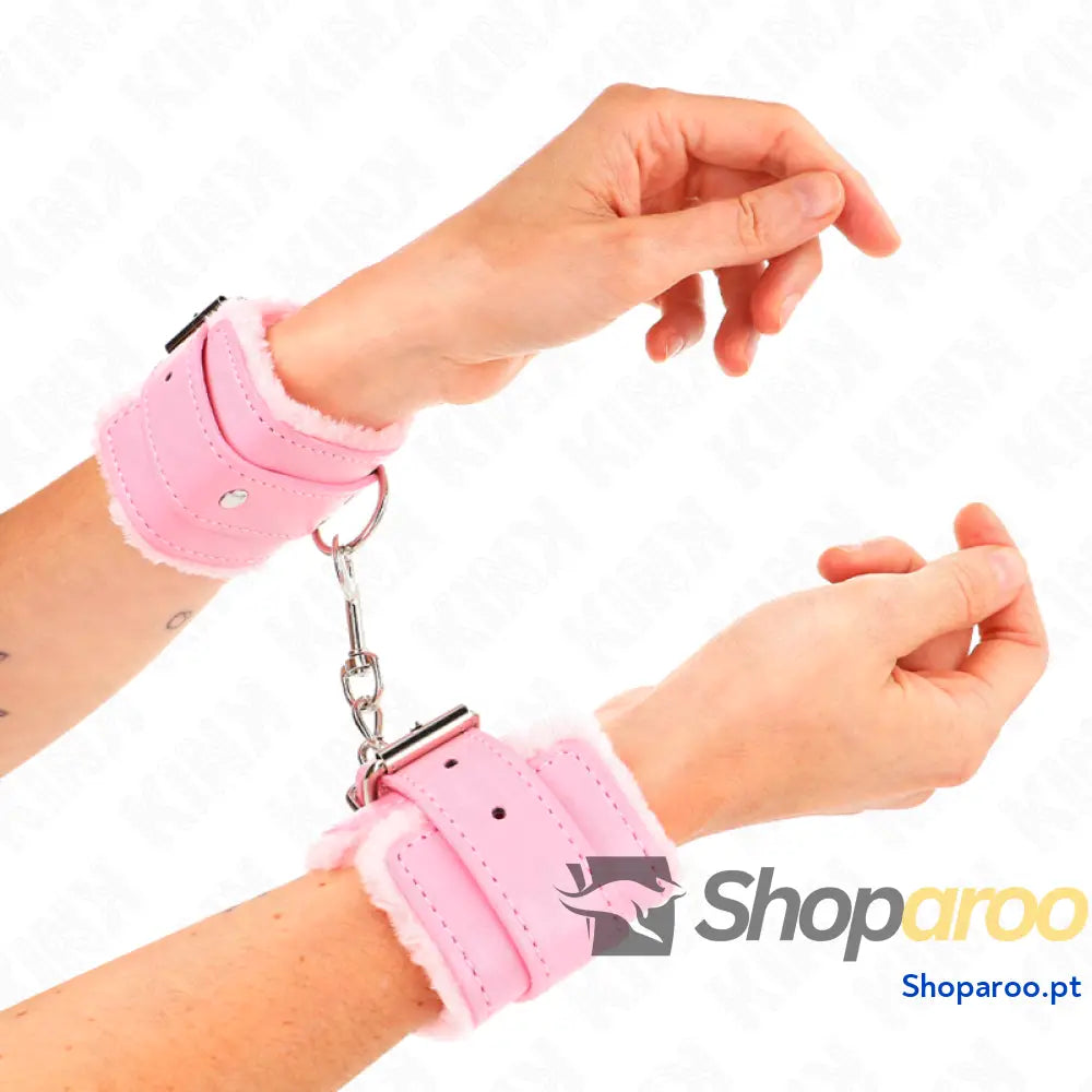 KINK - PULSO FORRO DE PELE ROSA COM CINTO ROSA AJUSTÁVEL 17-29 CM X 6 CM