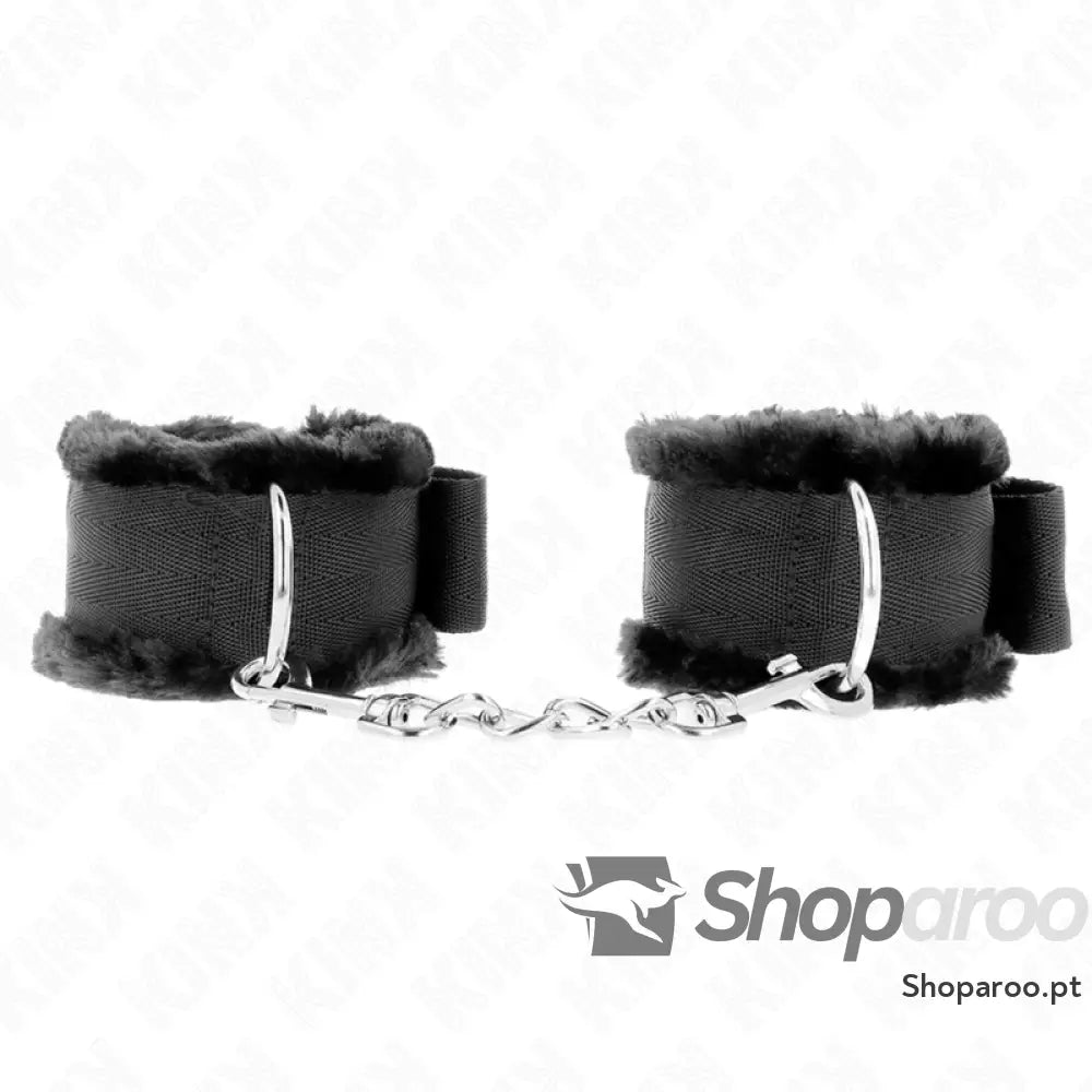 KINK - PULSO FORRO PELUDO PRETO AJUSTÁVEL 17-31 CM X 7