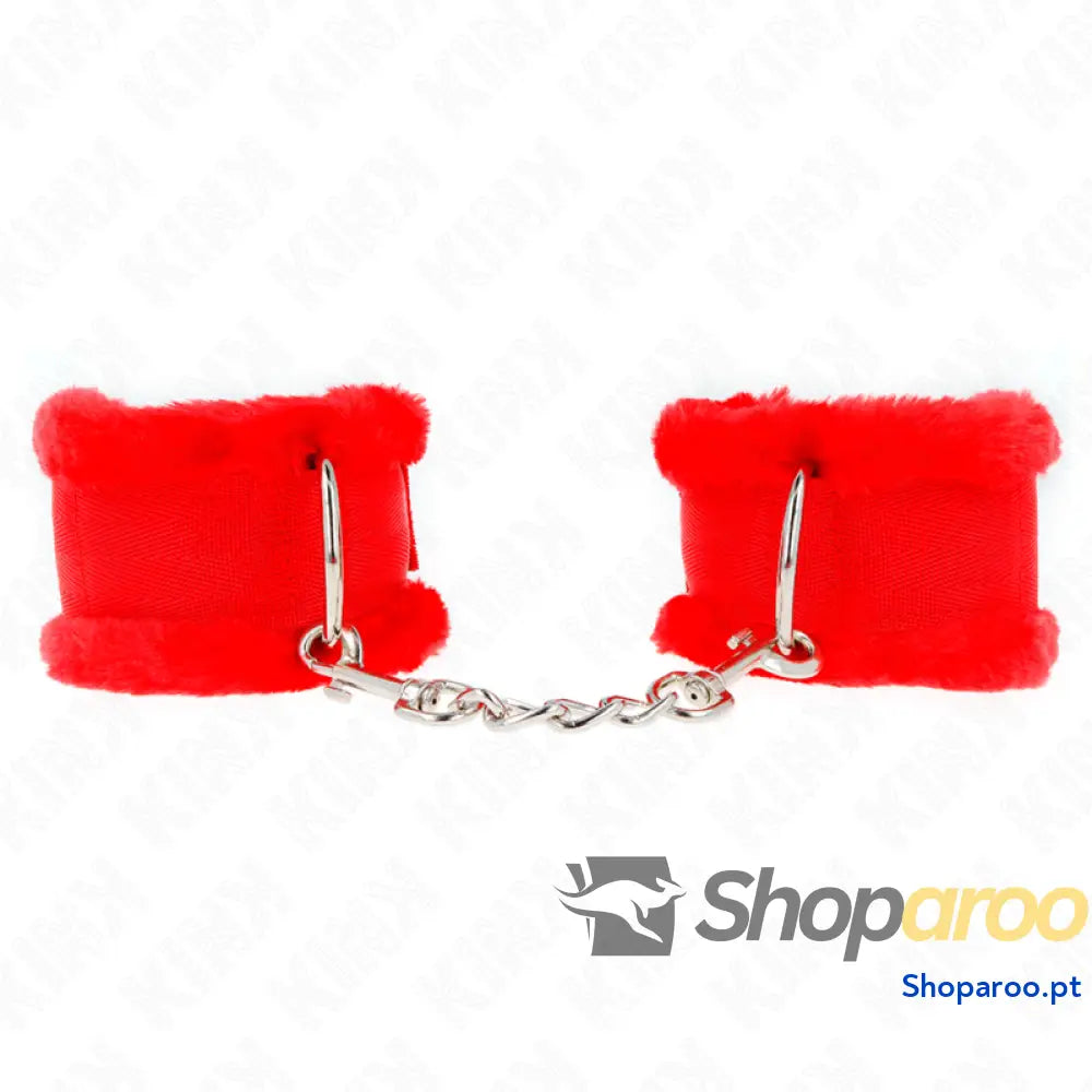 KINK - PULSO FORRO PELUDO VERMELHO AJUSTÁVEL 17-31 CM X 7 CM