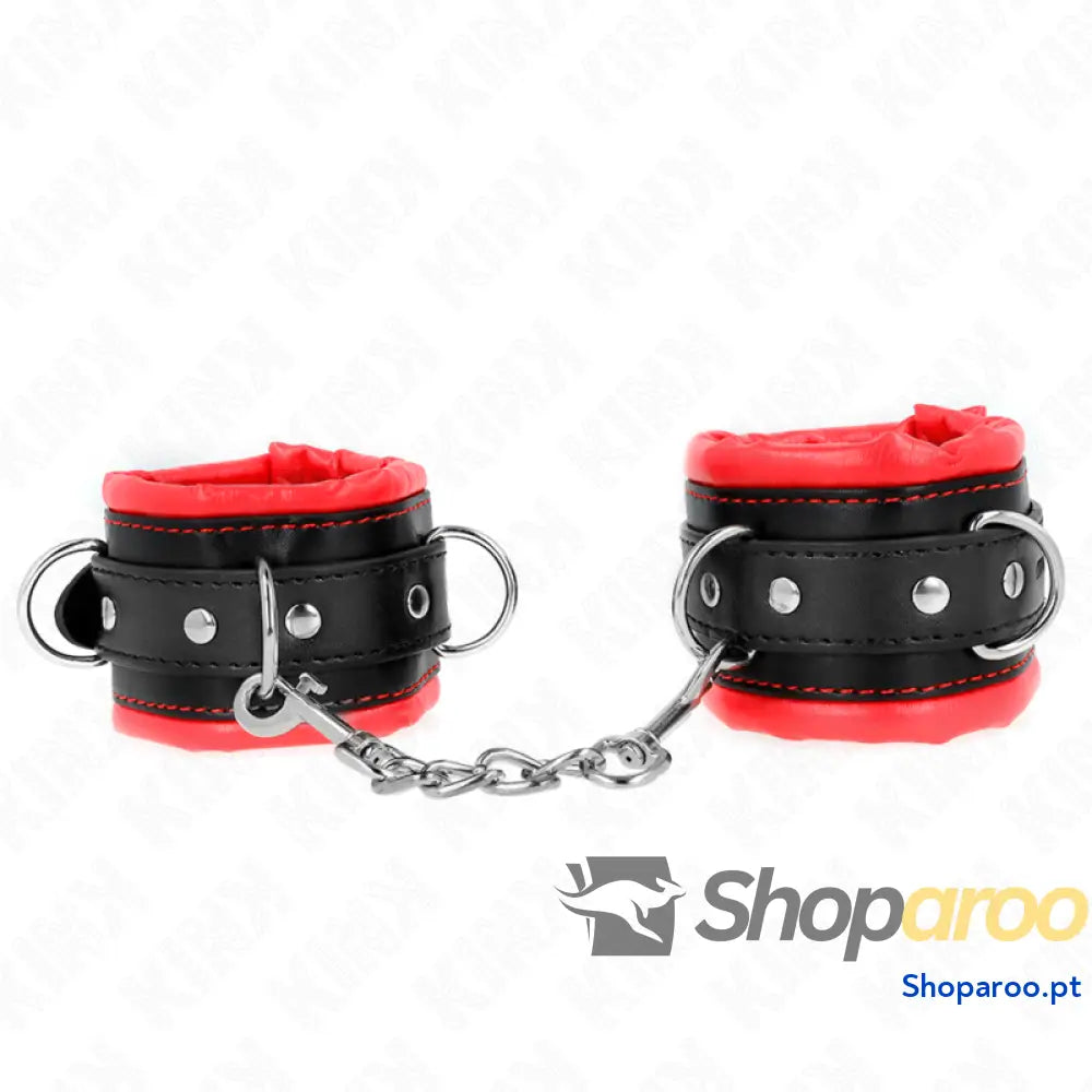 KINK - PULSO PESADO COM FORRO DE PELE VERMELHA AJUSTÁVEL 20-30 CM X 6 CM