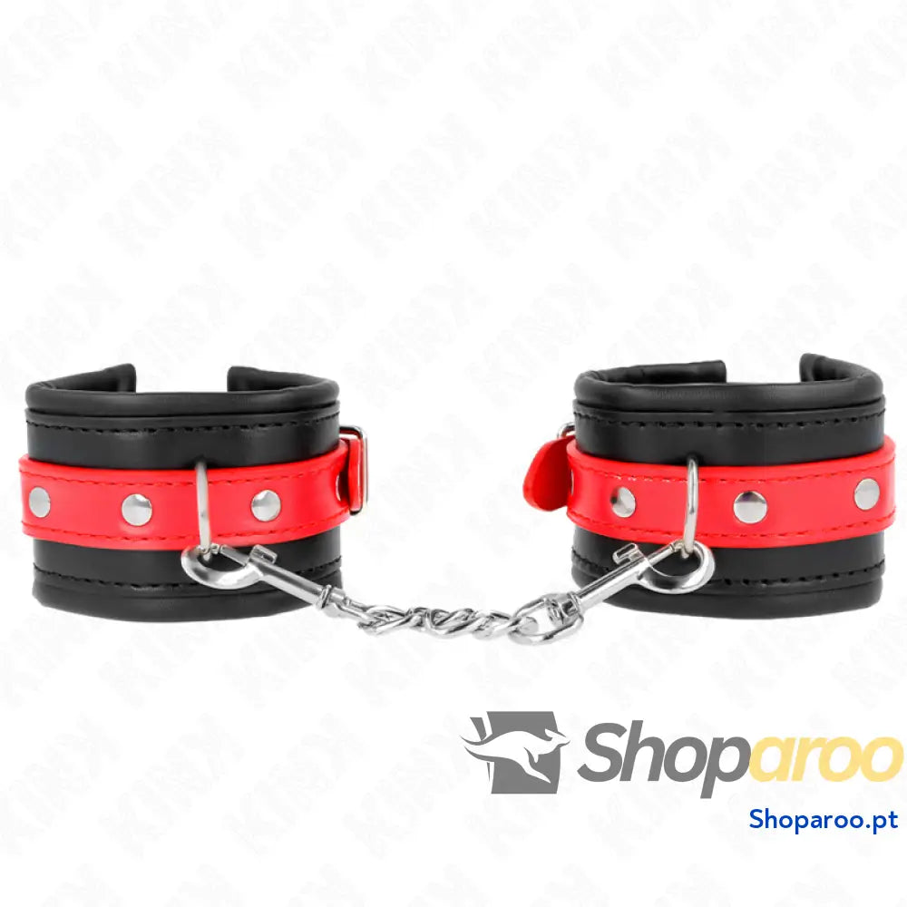 KINK - PULSO PRETO COM CINTO VERMELHO AJUSTÁVEL 17-28 CM X 6
