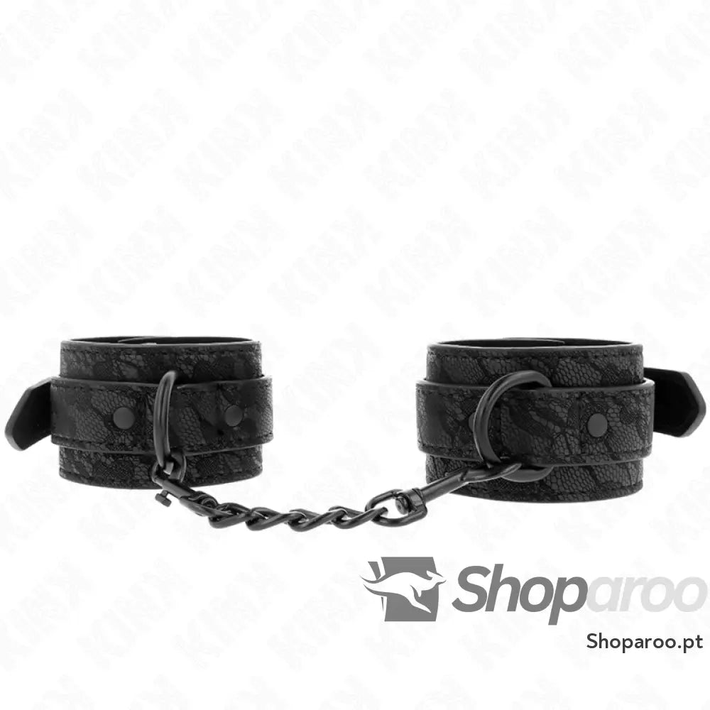 KINK - PUNHOS COBERTOS DE RENDA ESCURA AJUSTÁVEIS PRETO 19-26 CM