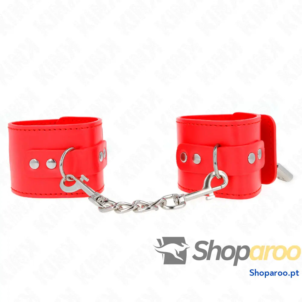 KINK - PUNHOS COM FECHO DE CADEADO VERMELHO AJUSTÁVEL 16-23 CM X 5,5