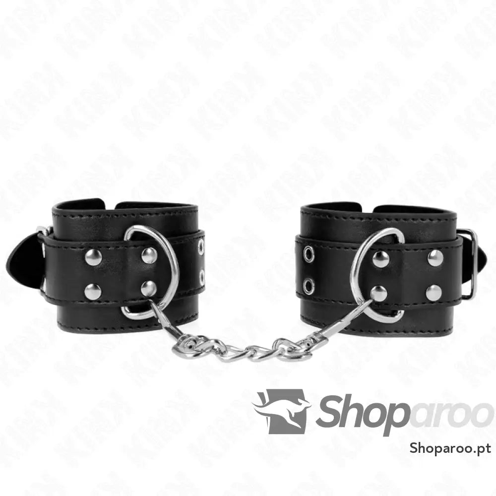 KINK - PUNHOS COM FIVELA DUPLA PRETO AJUSTÁVEIS 19-26 CM