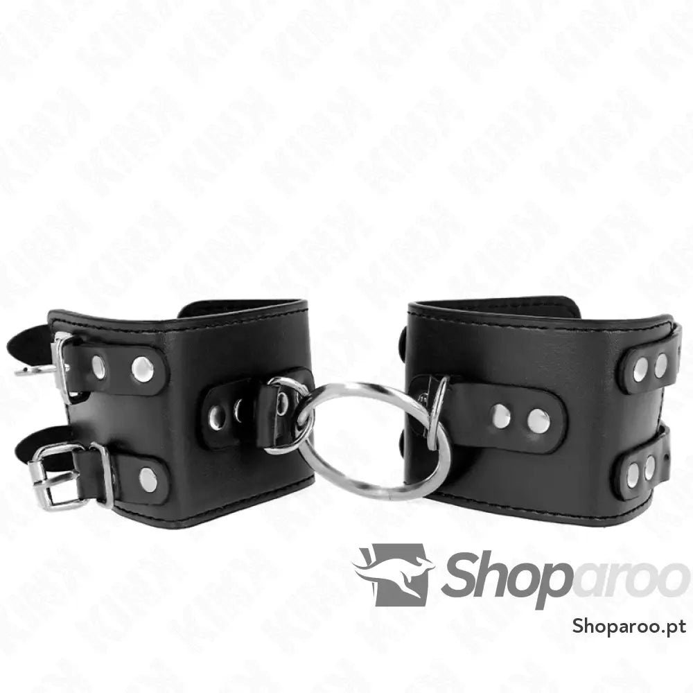 KINK - PUNHOS FIXOS COM ANEL E PRETOS AJUSTÁVEIS PRETOS 17-22 CM X 6,5 CM