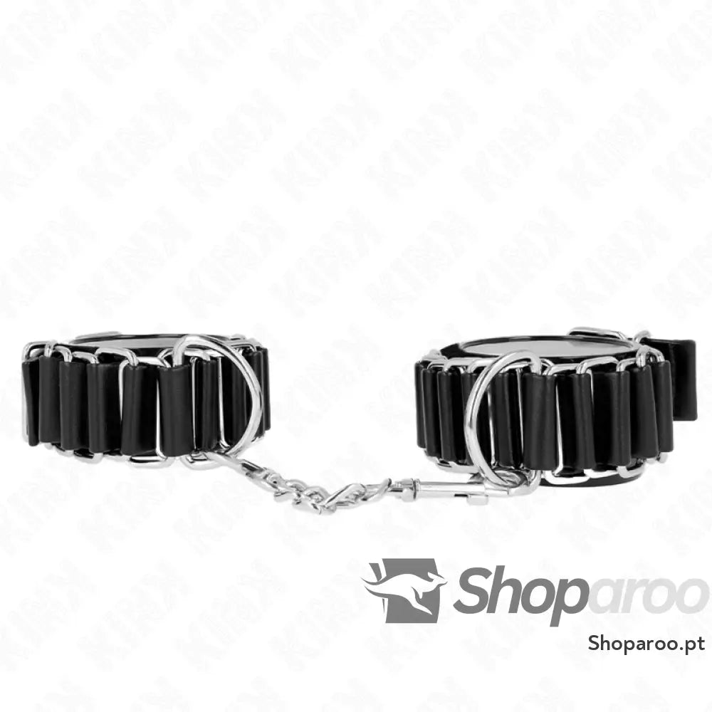 KINK - RETENÇÕES DE PULSO FINAS DOBRADIÇADAS PRETAS AJUSTRÁVEIS 16-22 CM X 3,5
