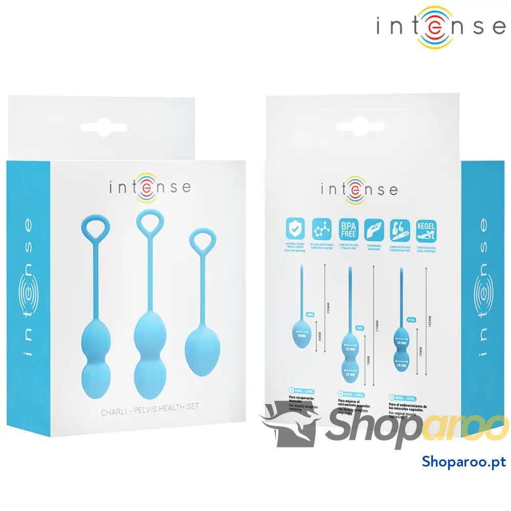 Kit Charli Kegel Ball Azul para Fortalecimento do Assoalho Pélvico