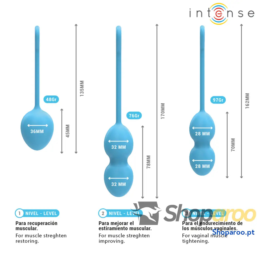Kit Charli Kegel Ball Azul para Fortalecimento do Assoalho Pélvico