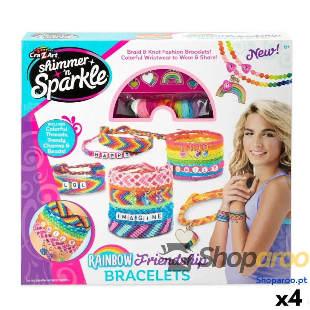Kit Criação de Pulseiras Cra-Z-Art Friendship Plástico 15 x 23 x 0,1 cm (4 Unidades)