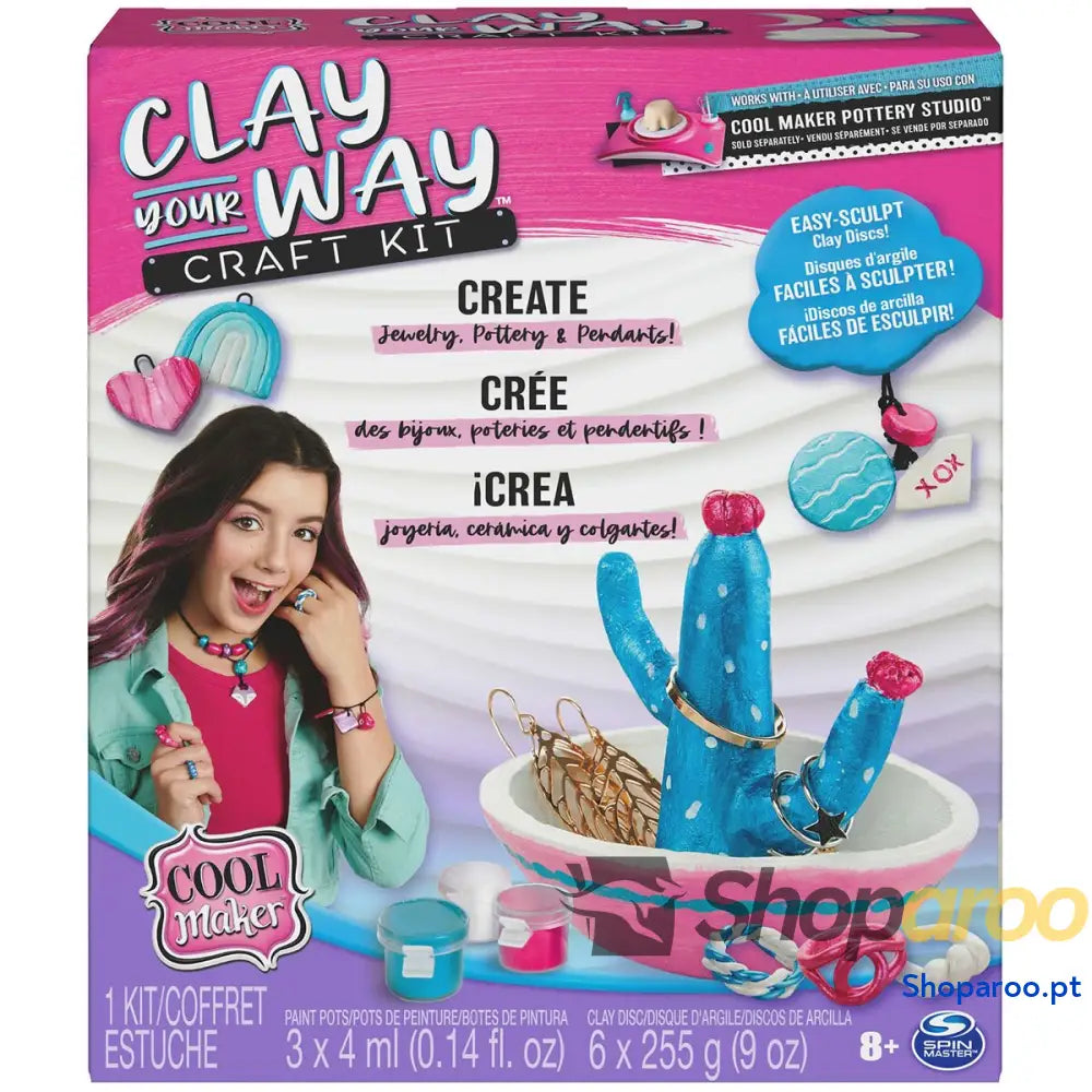 Kit Criação de Pulseiras e Colares Spin Master Clay your way Plástico