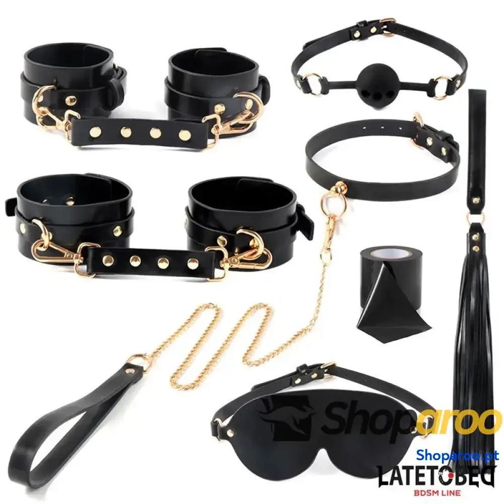 Kit de bondage LATETOBED BDSM LINE com 8 peças e bolsa armazenamento