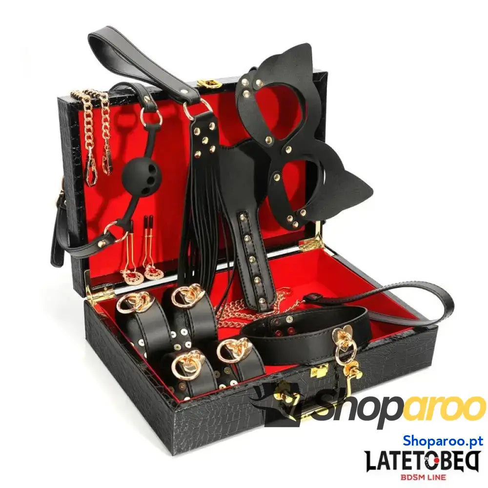 Kit de bondage LATETOBED BDSM LINE com 8 peças e estojo armazenamento