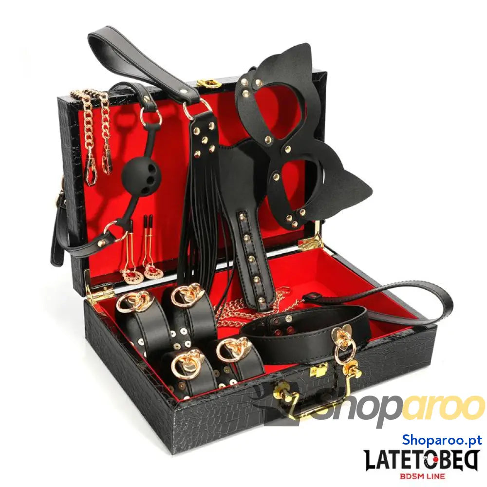Kit de bondage LATETOBED BDSM LINE com 8 peças e estojo armazenamento
