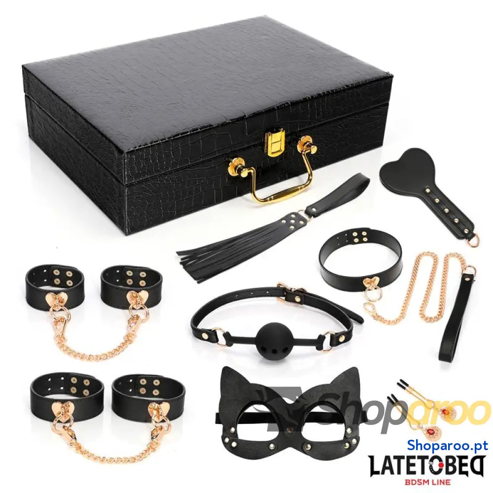 Kit de bondage LATETOBED BDSM LINE com 8 peças e estojo armazenamento