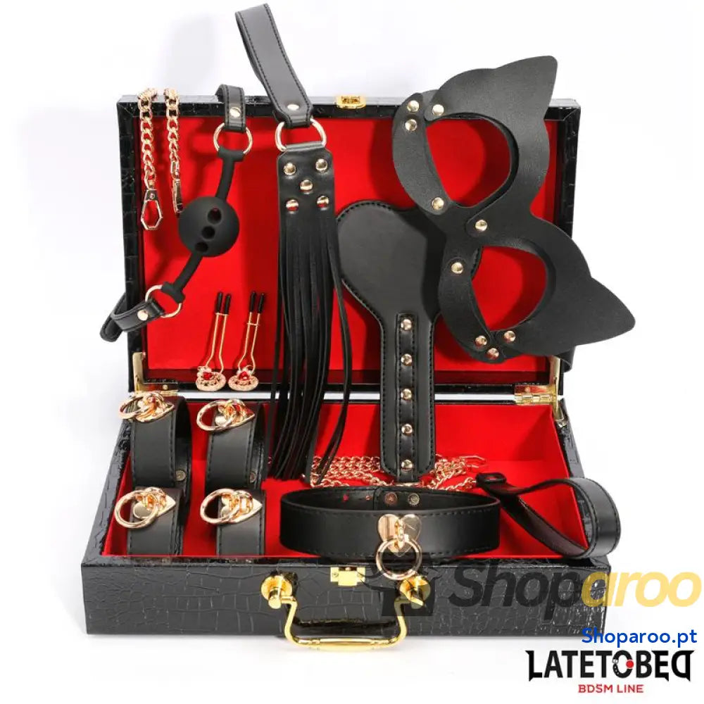 Kit de bondage LATETOBED BDSM LINE com 8 peças e estojo armazenamento