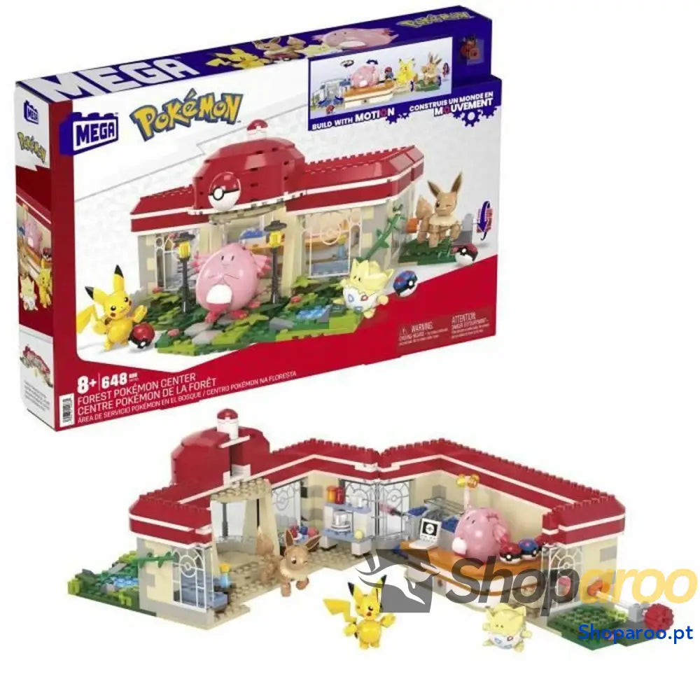 Kit de construção Pokémon Mega Construx - Forest Pokémon Center 648 Peças