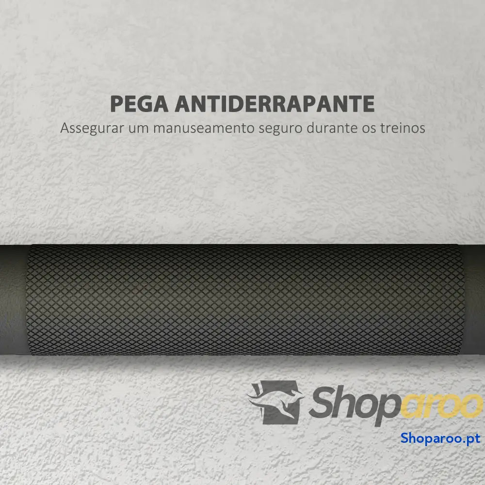 Kit de Halteres 30 kg 2 em 1 com Barra e Pesos Antiderrapantes