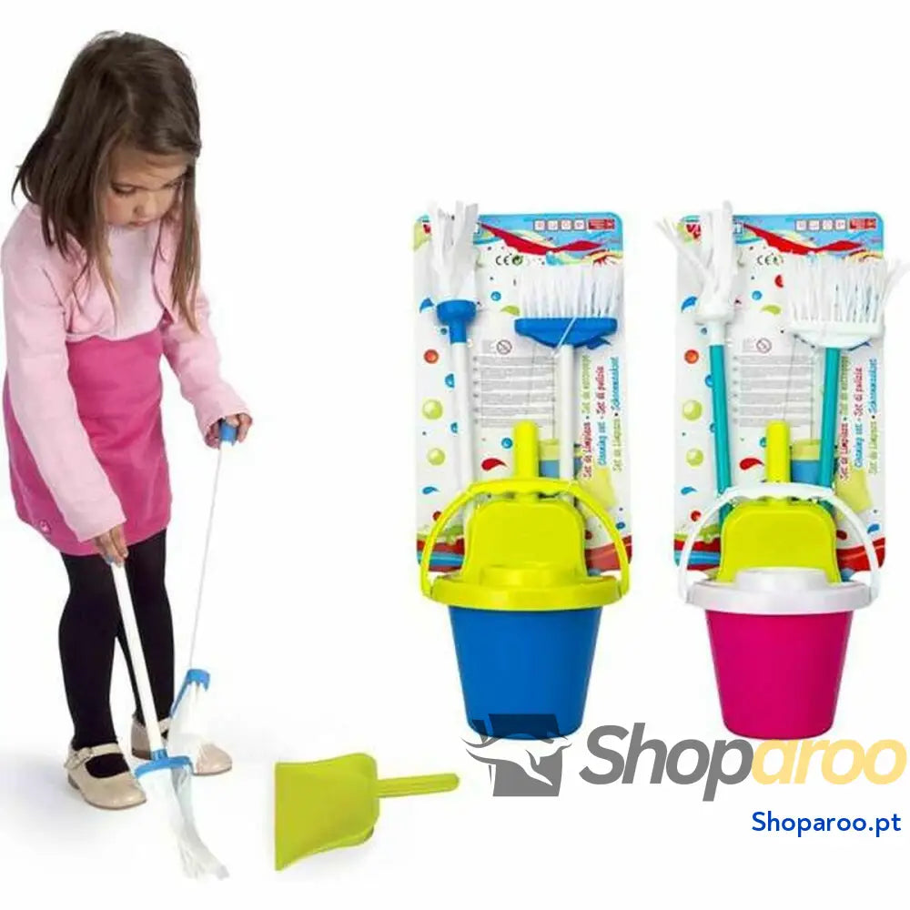 Kit de Limpeza & Armazenamento Cleaning Home 16 Cubo Esfregona Pá Vassoura