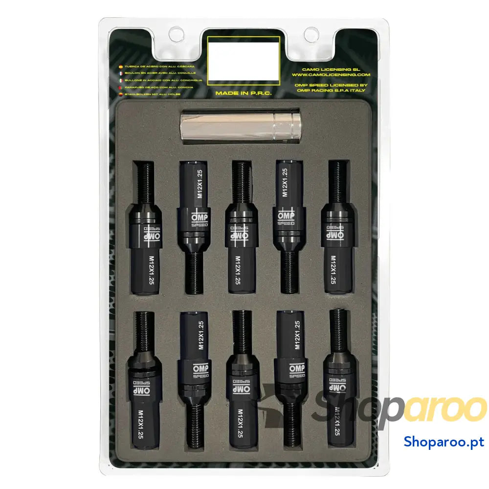 Kit de parafusos OMP OMPS09971201 28 mm Preto M12 x 1,25