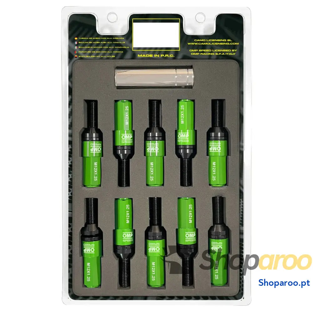 Kit de parafusos OMP OMPS09971208 28 mm Verde M12 x 1,25
