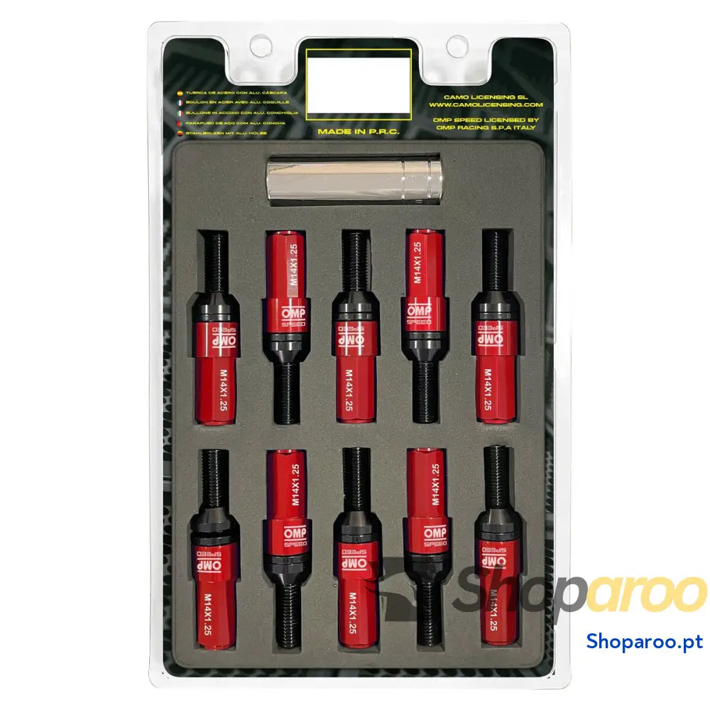 Kit de parafusos OMP OMPS09971406 28 mm Vermelho M14 x 1,25