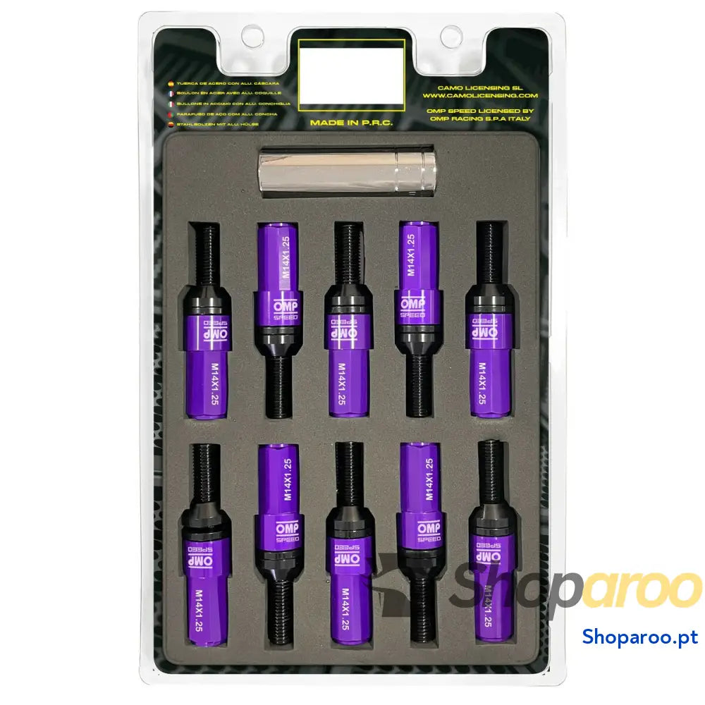 Kit de parafusos OMP OMPS09971411 28 mm Roxo M14 x 1,25