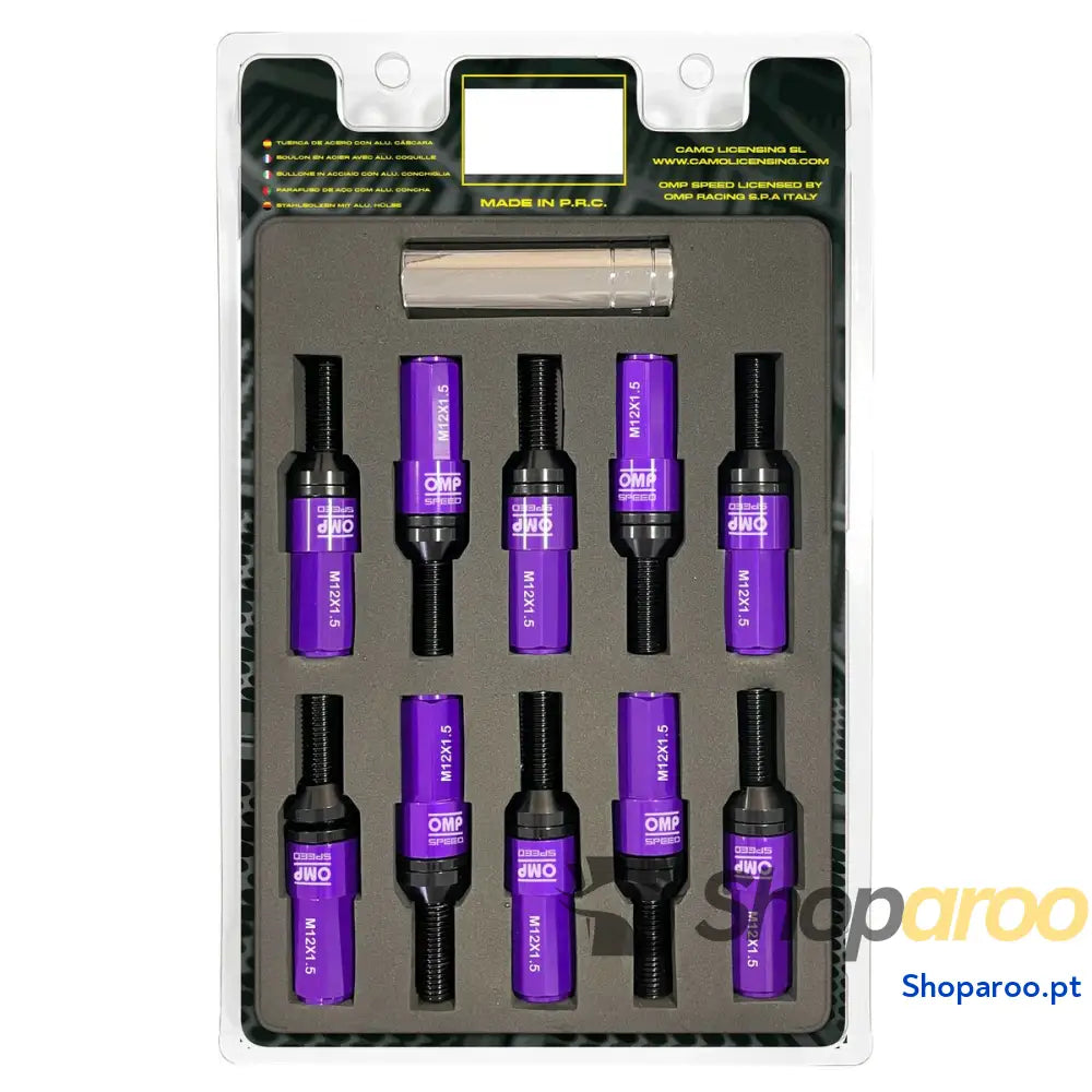 Kit de parafusos OMP OMPS09981211 28 mm Roxo M12 x 1,50