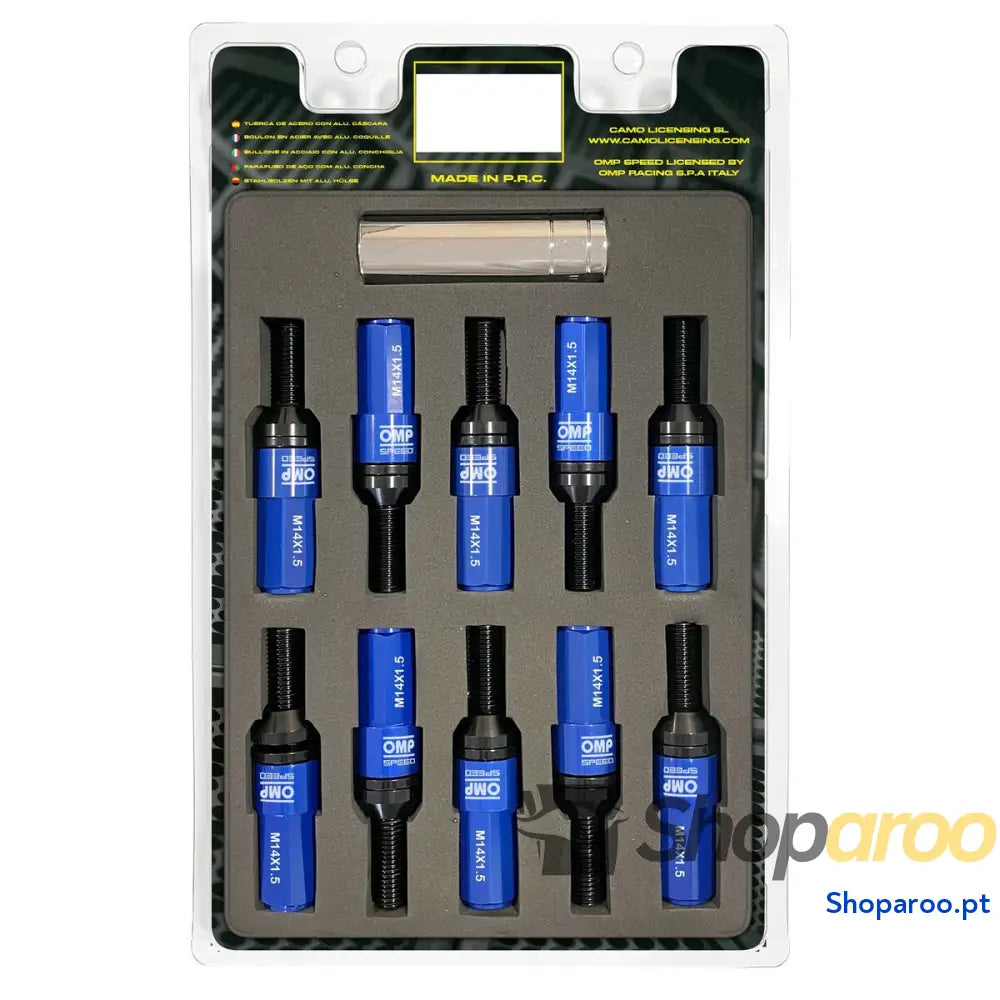 Kit de parafusos OMP OMPS09981407 28 mm Azul M14 x 1,50
