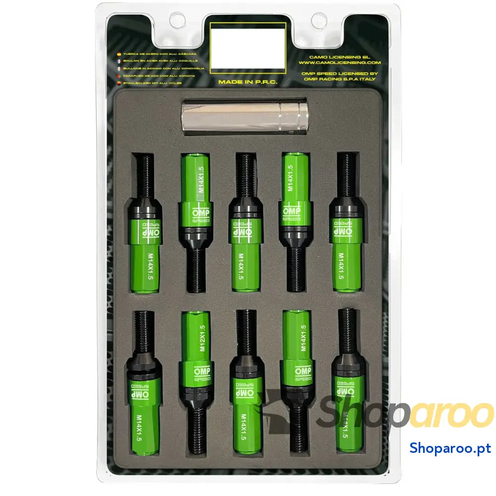 Kit de parafusos OMP OMPS09981408 28 mm Verde M14 x 1,50