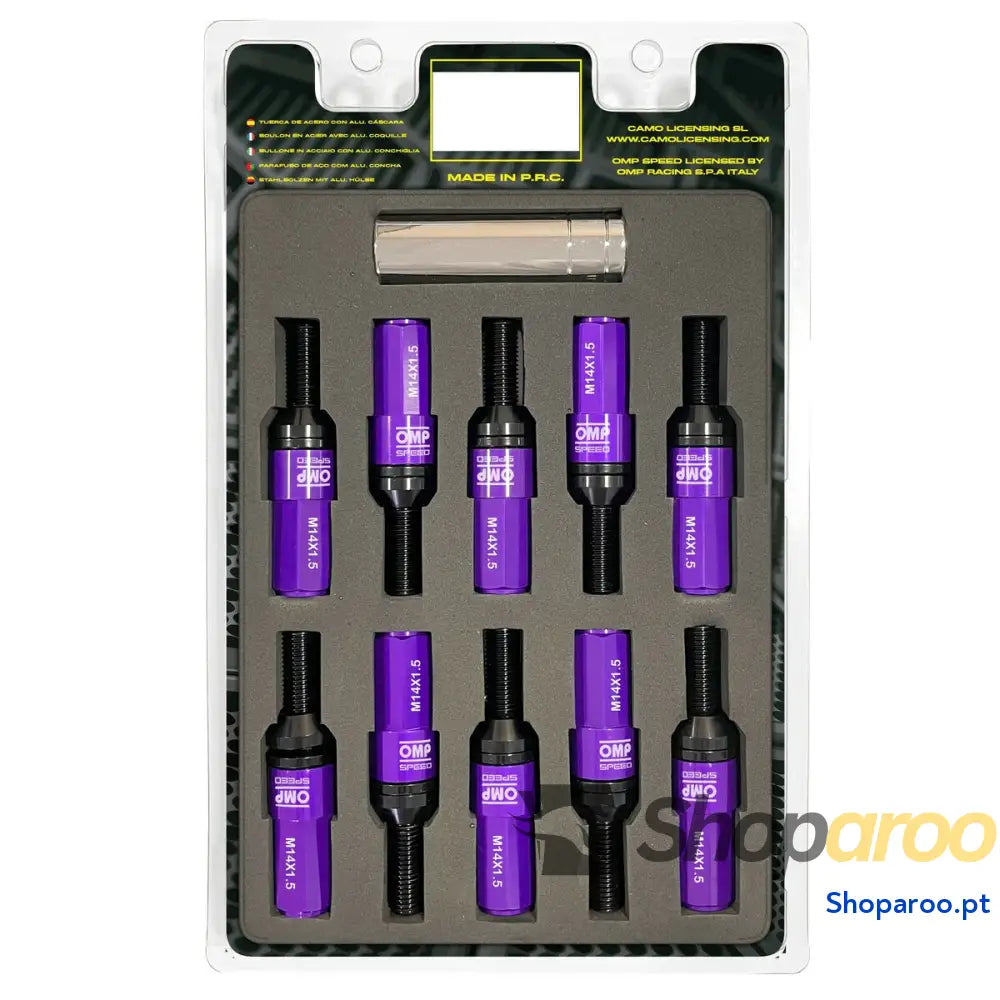Kit de parafusos OMP OMPS09981411 28 mm Roxo M14 x 1,50