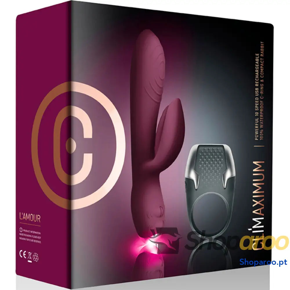 KIT LAMOUR VIBRADOR COELHO + ANEL DE PÉNIS DE LED