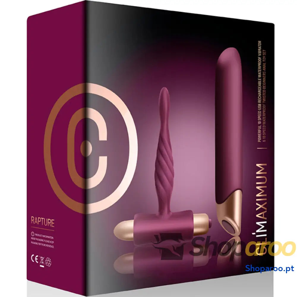 KIT RAPTURE VIBRADOR CLÁSSICO + PLUG ANAL PARA INICIANTES