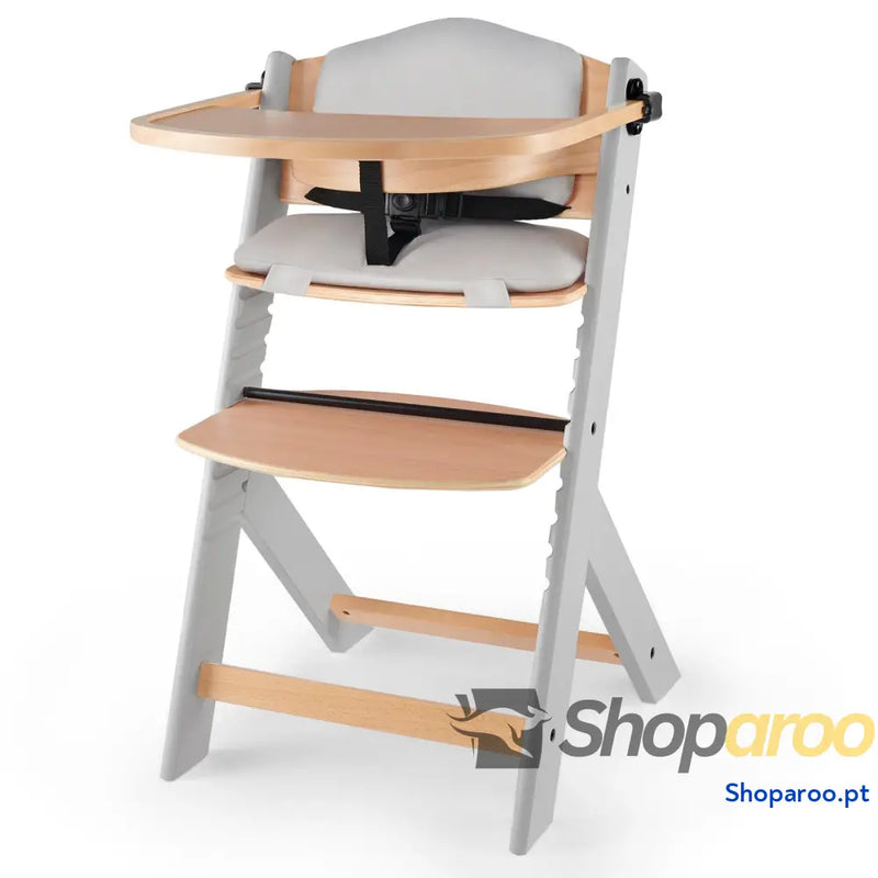 kk Kinderkraft ENOCK Cadeira alta bebé de madeira infantil portátil para crianças cadeira evolutiva ergonómica
