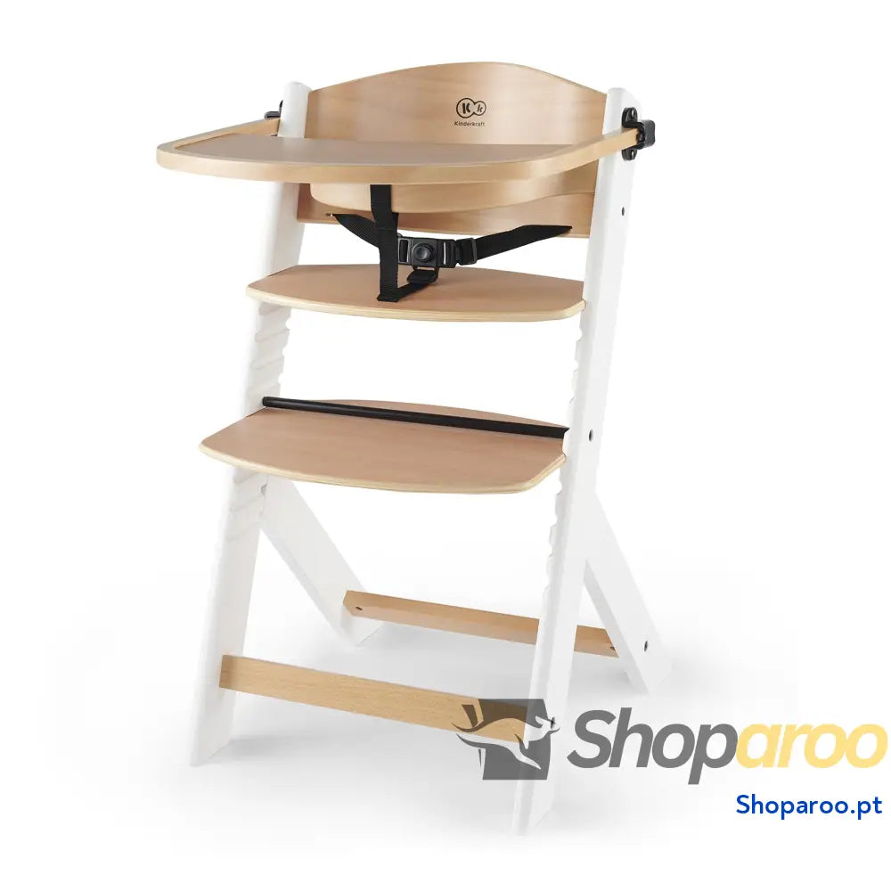 kk Kinderkraft ENOCK Cadeira alta bebé de madeira infantil portátil para crianças cadeira evolutiva ergonómica