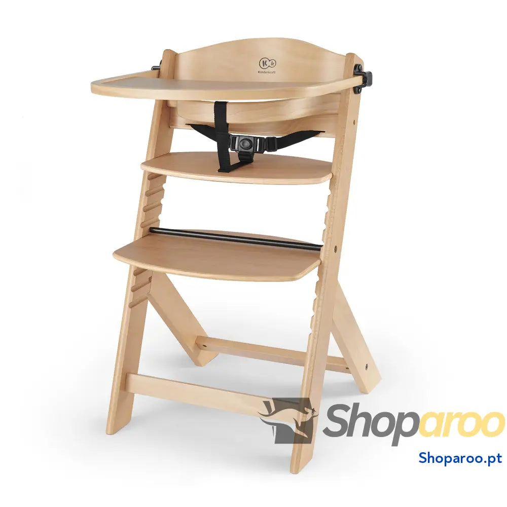 kk Kinderkraft ENOCK Cadeira alta bebé de madeira infantil portátil para crianças cadeira evolutiva ergonómica