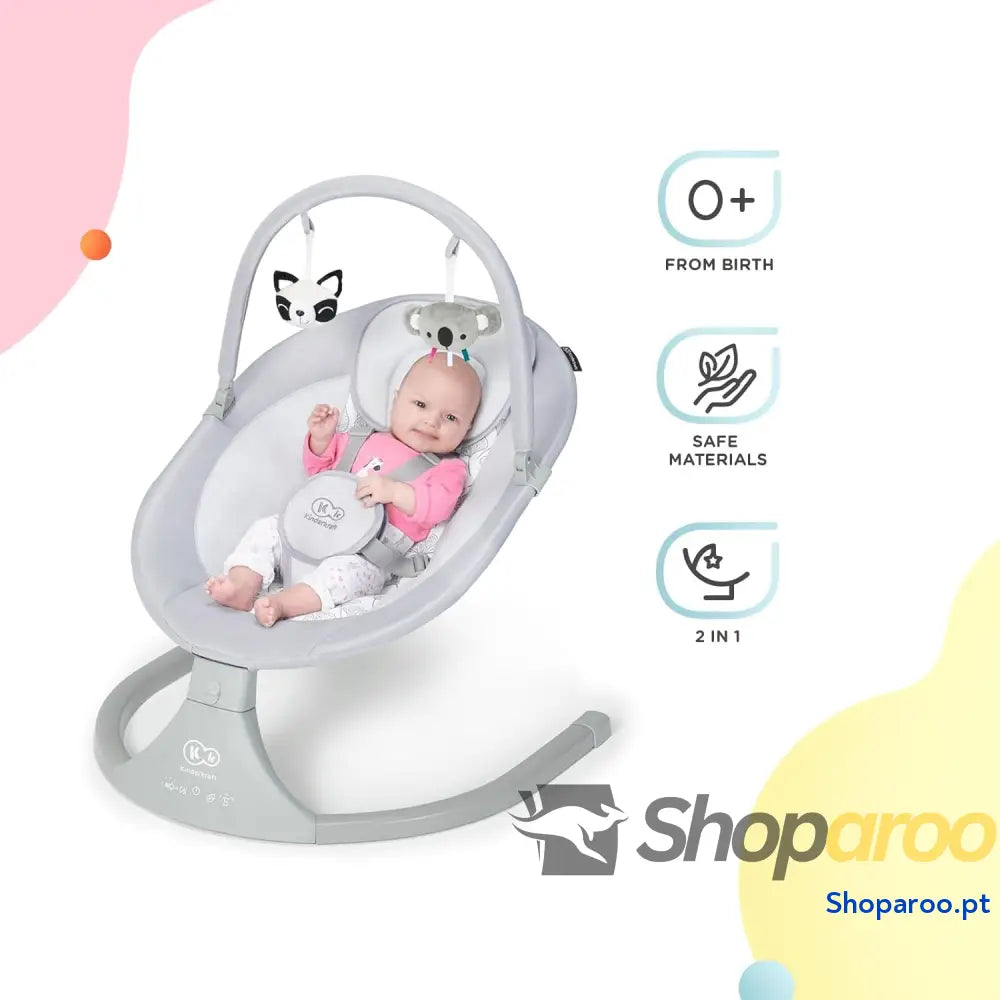 kk Kinderkraft LULI Hamaca para bebés cadeira elétrica baloiço balancim de a 9 kg balanço automático com 5 velocidades
