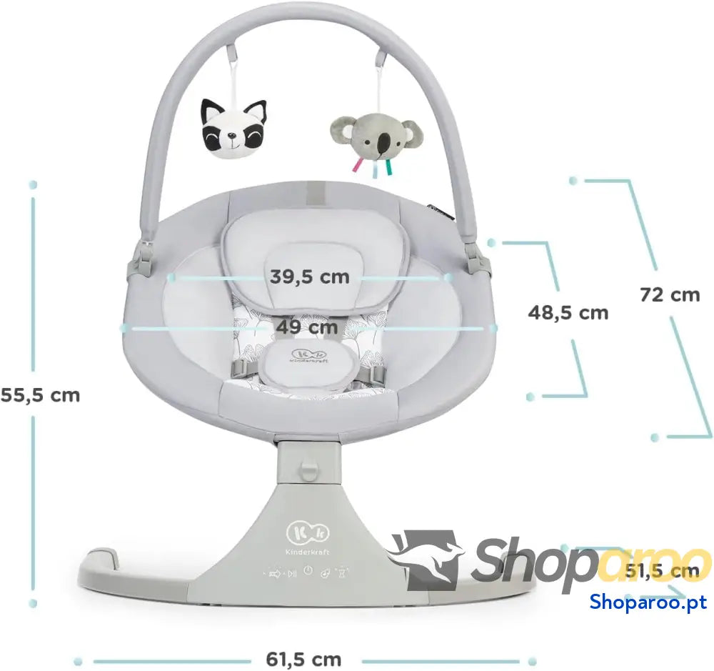 kk Kinderkraft LULI Hamaca para bebés cadeira elétrica baloiço balancim de a 9 kg balanço automático com 5 velocidades