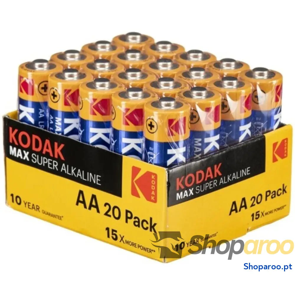 KODAK MAX PILHA ALCALINA AA LR6 PACOTE*20 PILHAS