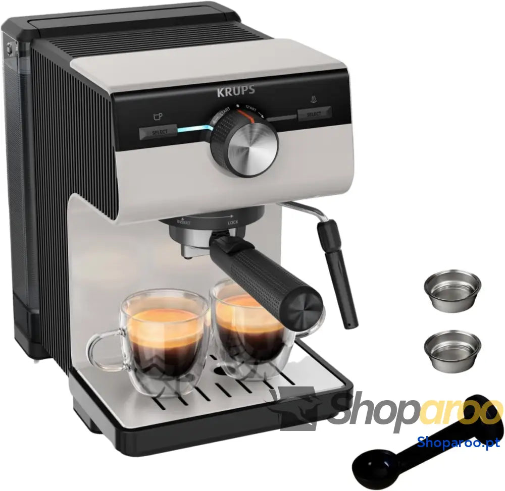 Krups Cafeteira expresso manual autêntico 15 barras de pressão espumador leite ajuste colher medição e compactador