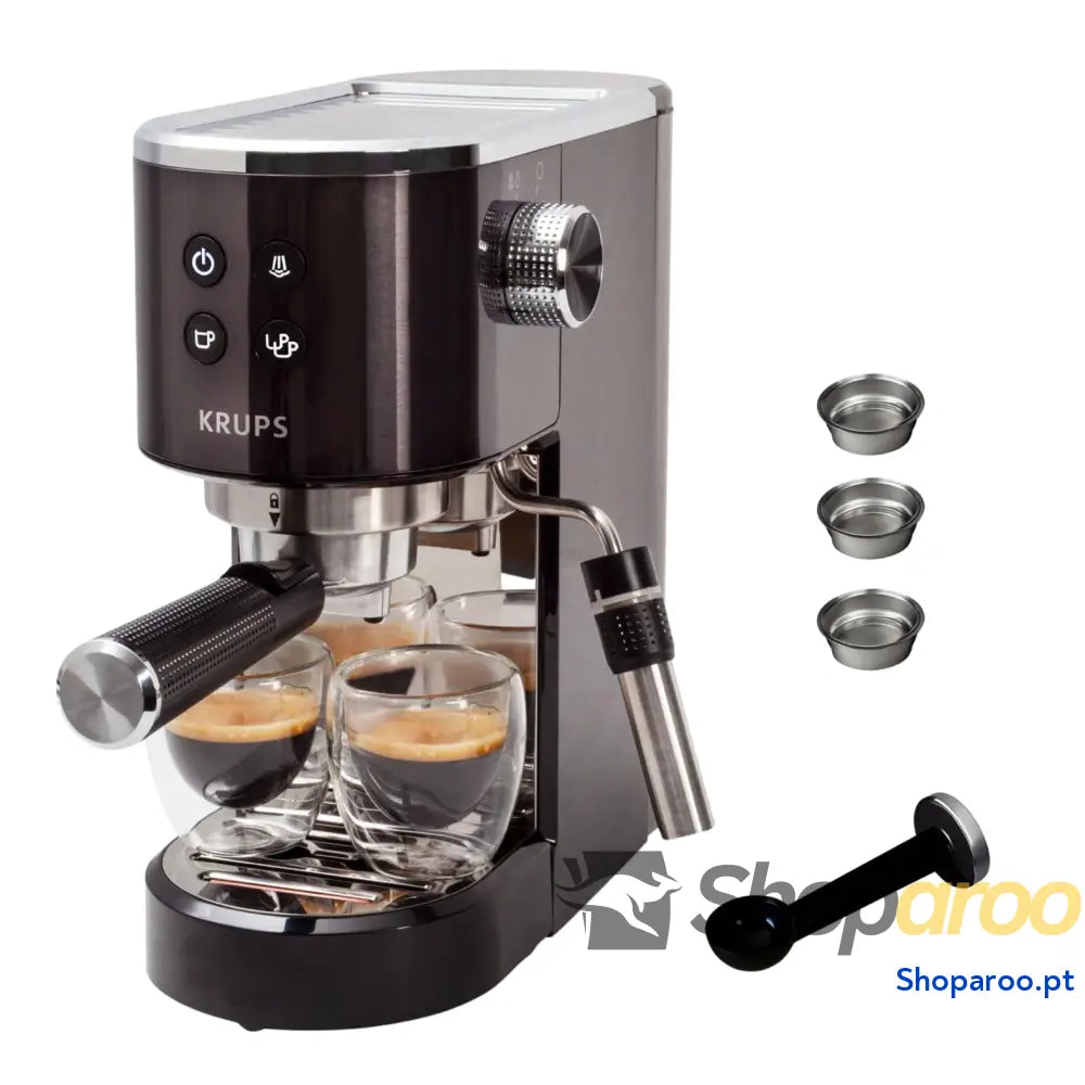 Krups Cafeteira expresso manual autêntico 15 barras de pressão espumador leite ajuste colher medição e compactador