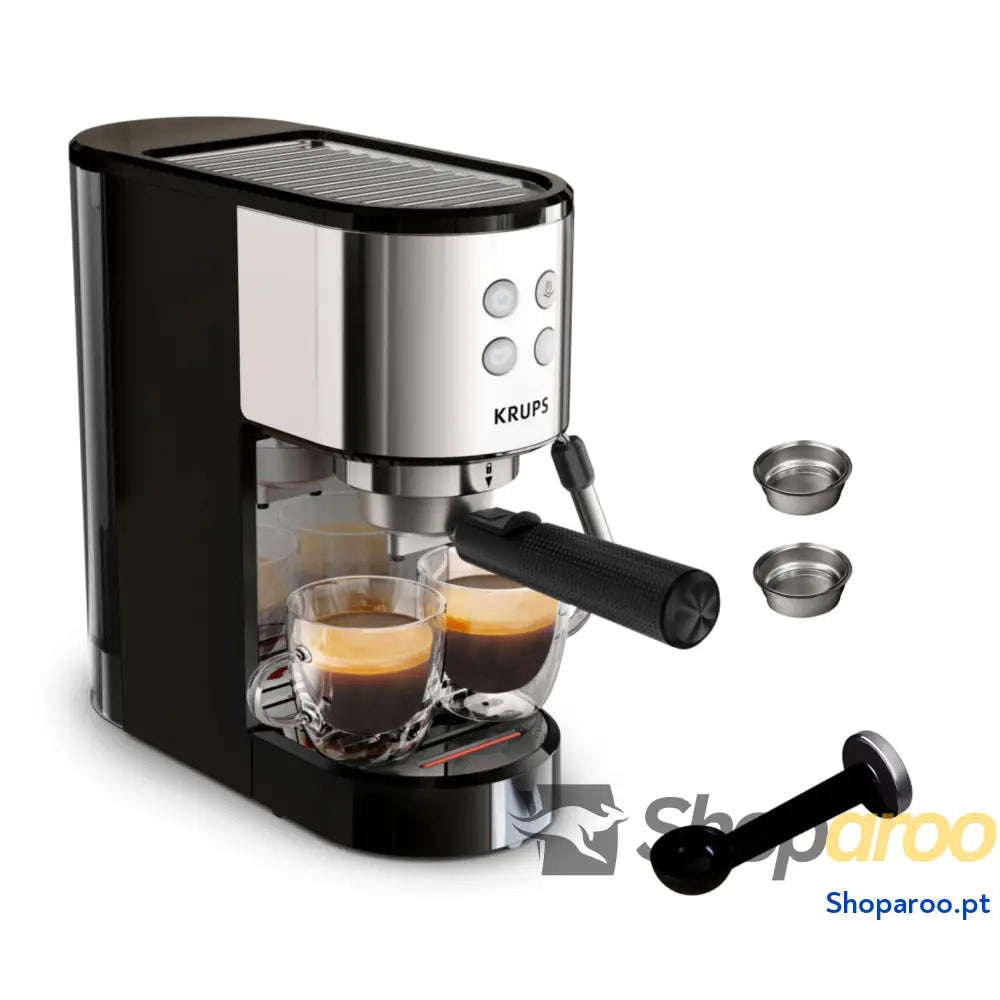 Krups Cafeteira expresso manual autêntico 15 barras de pressão espumador leite ajuste colher medição e compactador