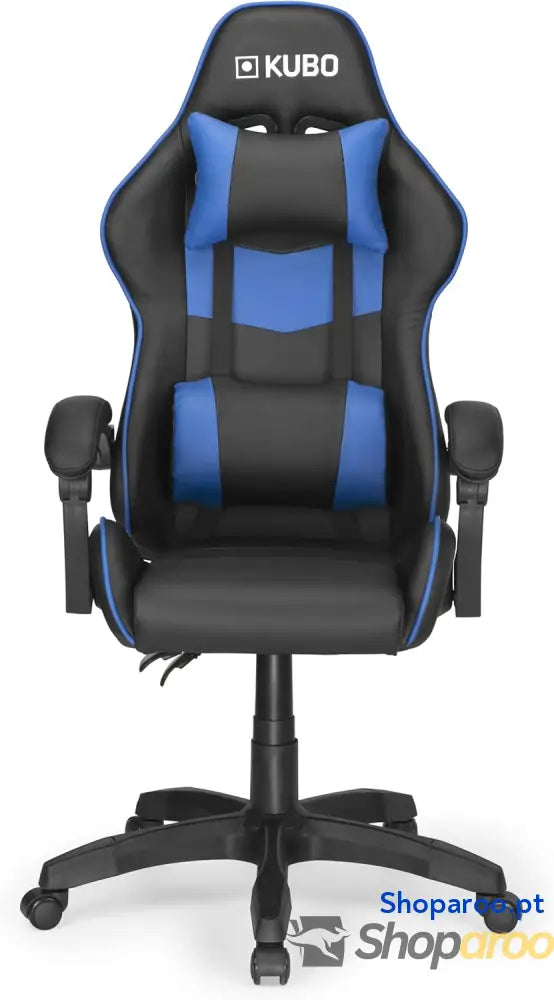 KUBO Cadeira Gamer ergonômica encosto de cabeça Elevação gás nível 4 Máximo conforto Cor: Azul Peso máximo até 130 kg