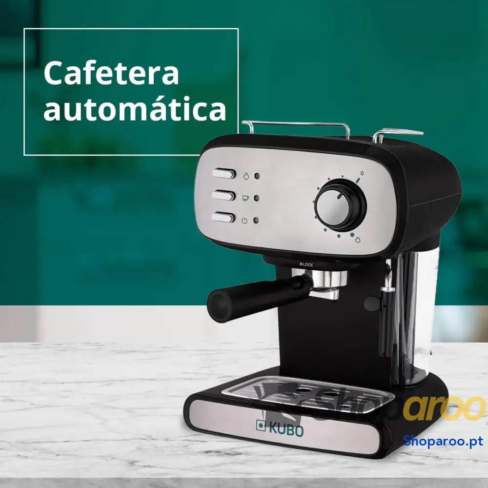 KUBO Máquina de café expresso pressão 15 bar depósito água 1,2 L 850 W vaporizador para cappuccino ou bebidas com leite