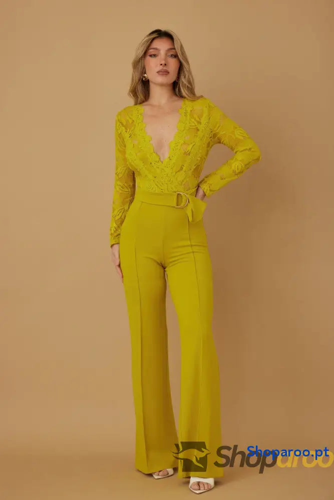 Lace Crochet Long Sleeve Jumpsuit